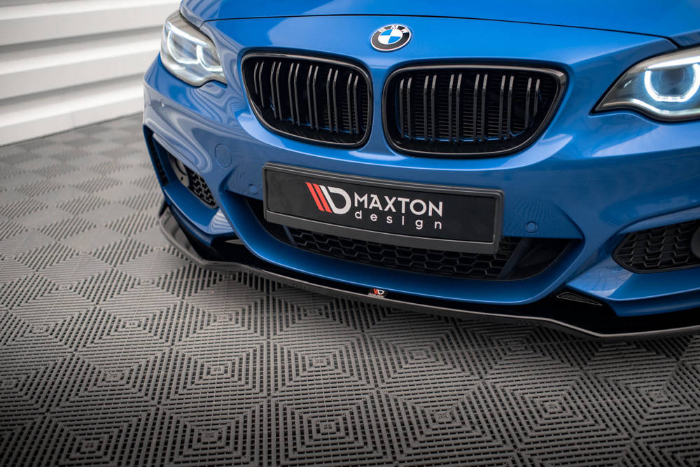 Voorspoiler V.1 BMW 2 Serie M Pakket F22 Maxton Glans Zwart