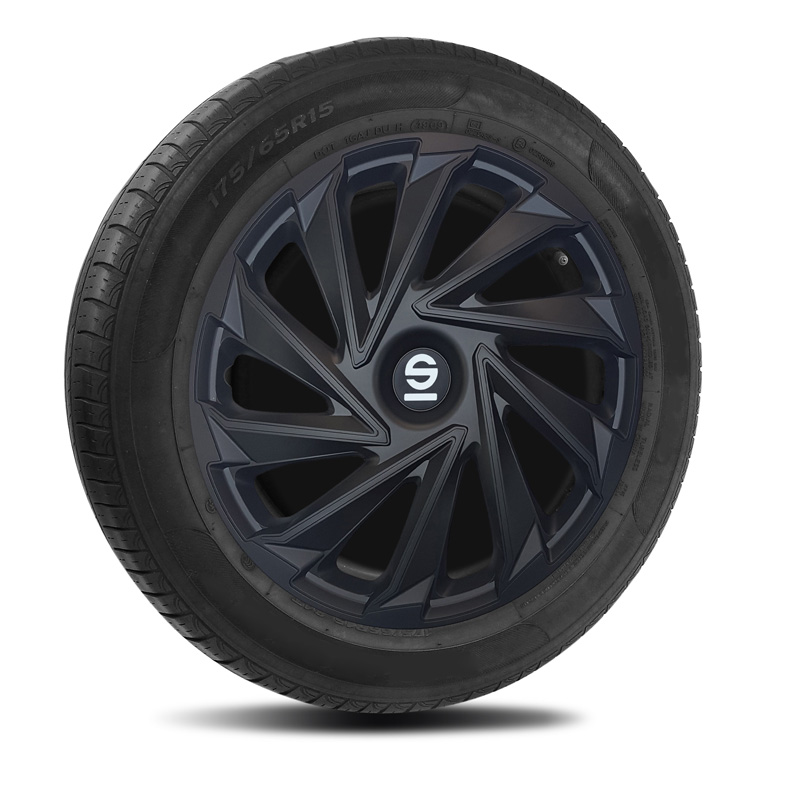Sparco Wieldoppen Varese - 14-inch - Zwart - Set van 4 stuks