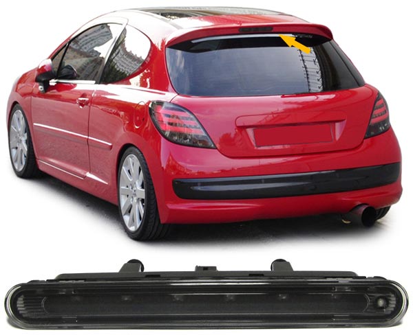 3e luz de freno Peugeot 207 LED led negro