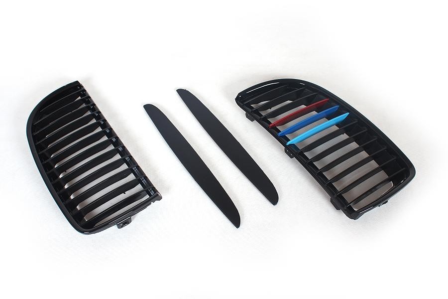 Grill Nieren BMW E90/91 Zwart M3/Motorsport Stripes 05-08