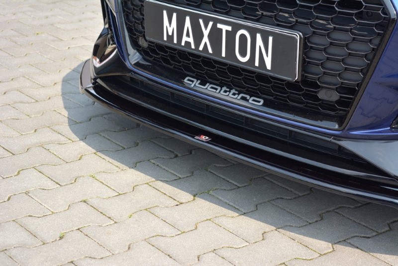 Voorspoiler V.2 Audi RS4 B9 Maxton Glans Zwart