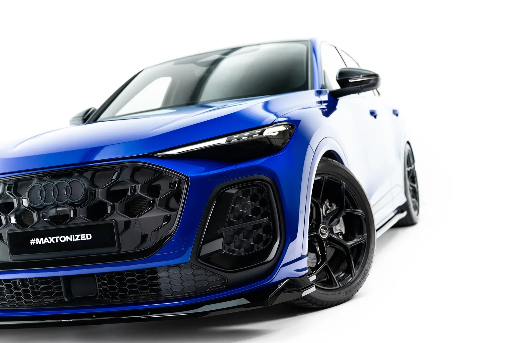 Voorspoiler Audi Q5 S-Line Sportback / SUV Mk3 2024 - Maxton Glans Zwart