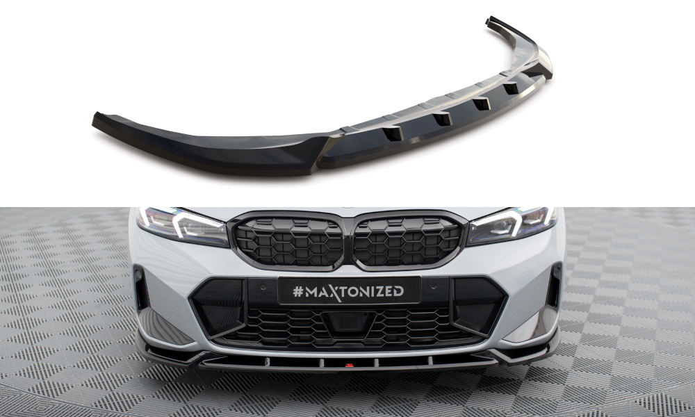 Voorspoiler V.1 BMW M Pakket & M340i G20 / G21 FL Maxton Glans Zwart