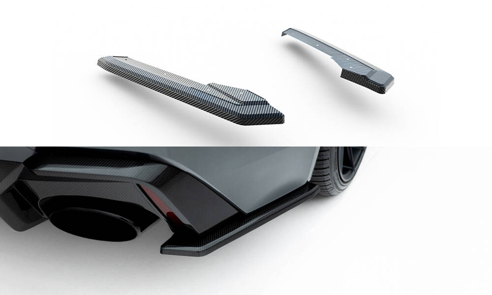 Carbon Fiber Achterzij Spoilers Audi RS6 C8 Maxton Glanzend zwart