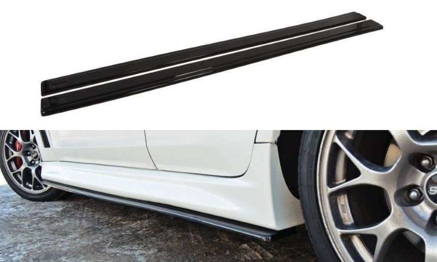 Zijskirts Mitsubishi Lancer Evo X Maxton Design glans zwart