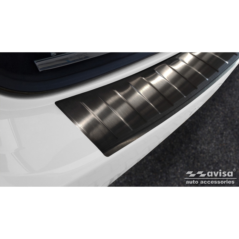 Zwart RVS Achterbumperprotector  Porsche Cayenne II 2010-2014 & FL 2014- 'Ribs'