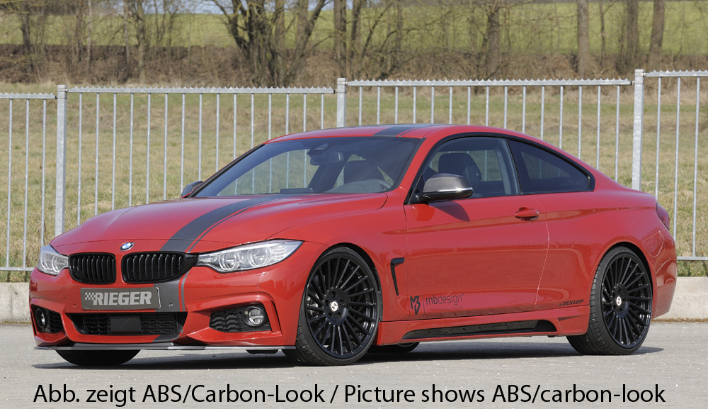 Voorspoiler lip BMW 4 serie F32/F33/F36 M pakket zwart glanzend