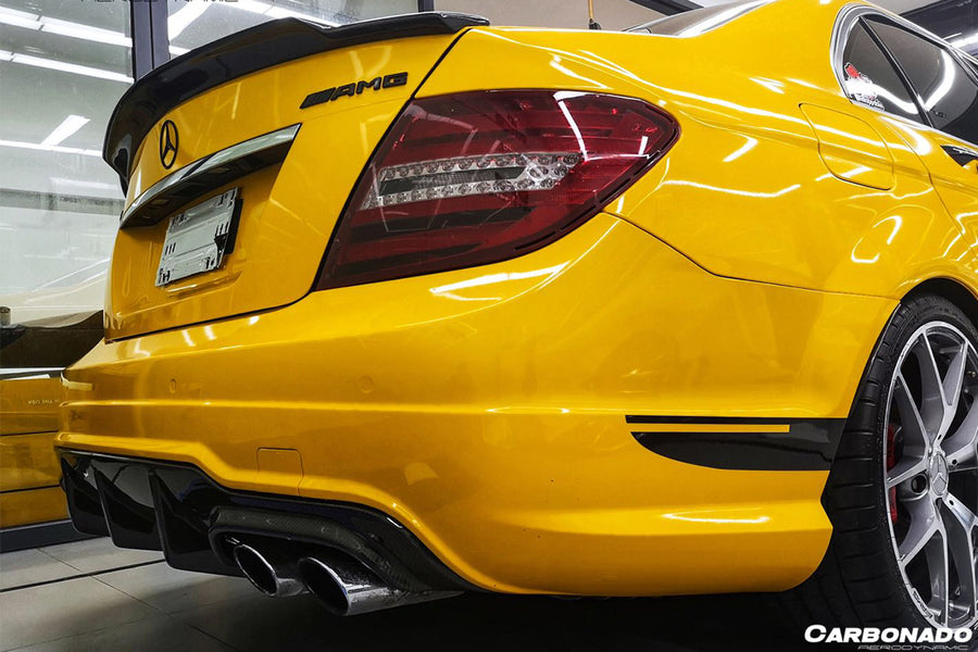 Mercedes Benz W204 Sedan C Class C63 AMG C74 Style Carbon Fiber Spoiler 2008-2014
