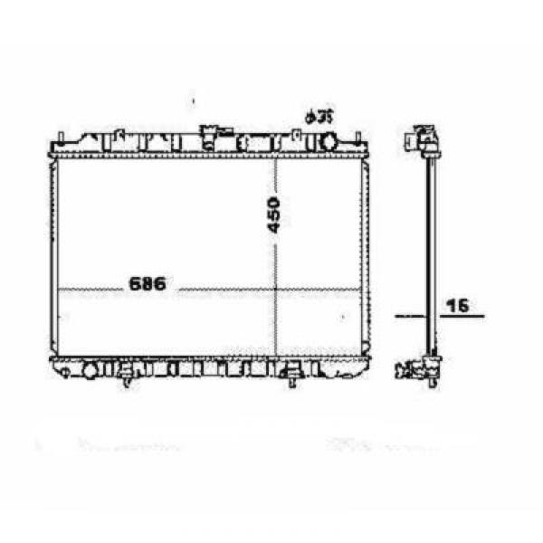 Radiator X-TRAIL 03-07 450x690 2.2 D - A/C