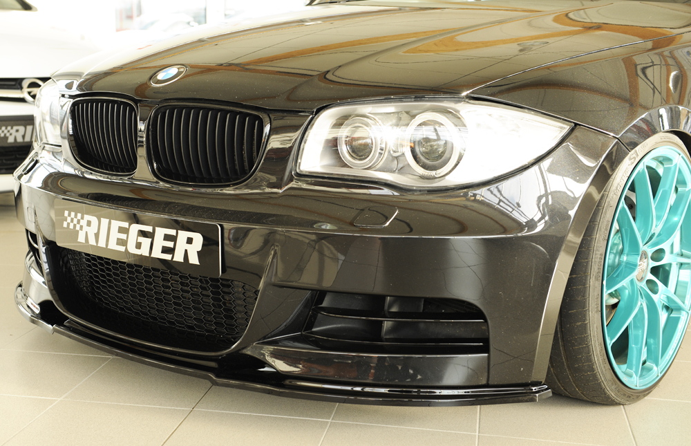 Voorspoiler BMW 1Serie E82/E88 2007-.. Zwart Glans Rieger