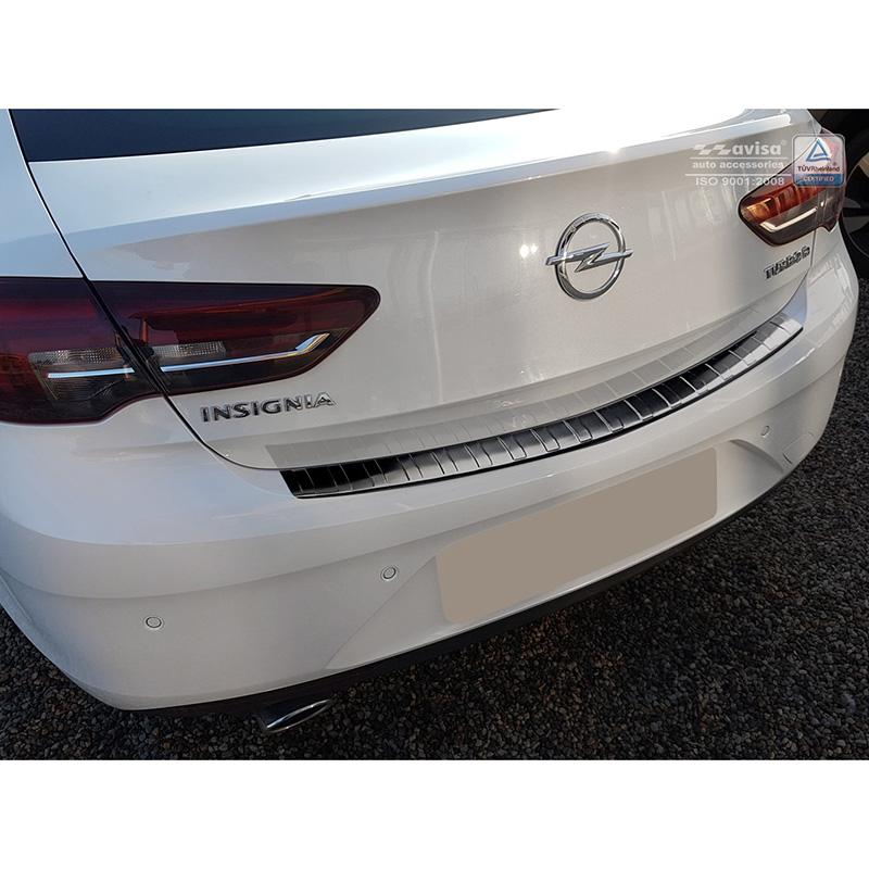 Zwart RVS Achterbumperprotector  Opel Insignia Grand Sport 5-deurs 2017-2020 & FL 2020- 'Ribs'