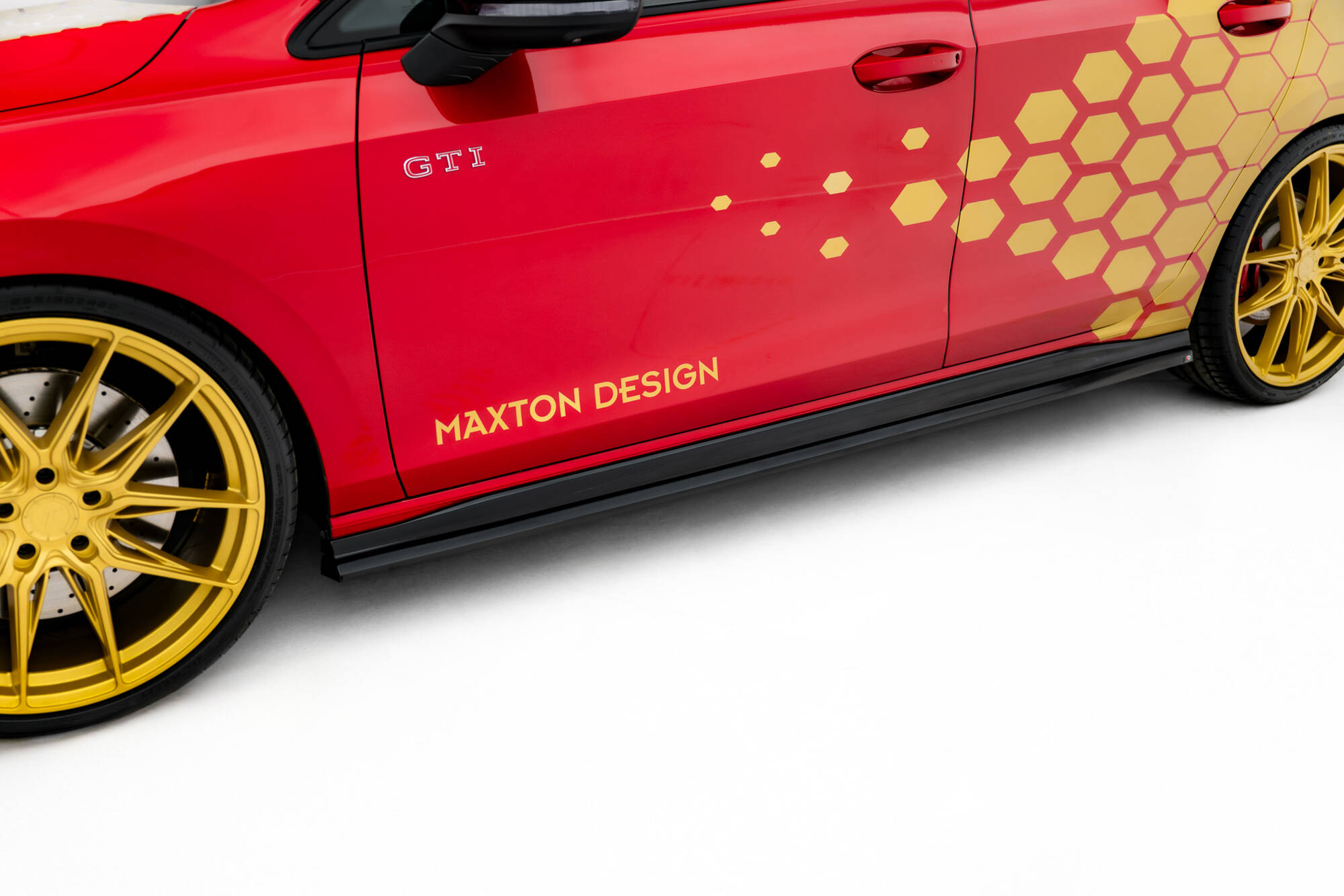 Zijskirts V.2 Volkswagen Golf GTI Clubsport MK8 Facelift Maxton Glanzend zwart