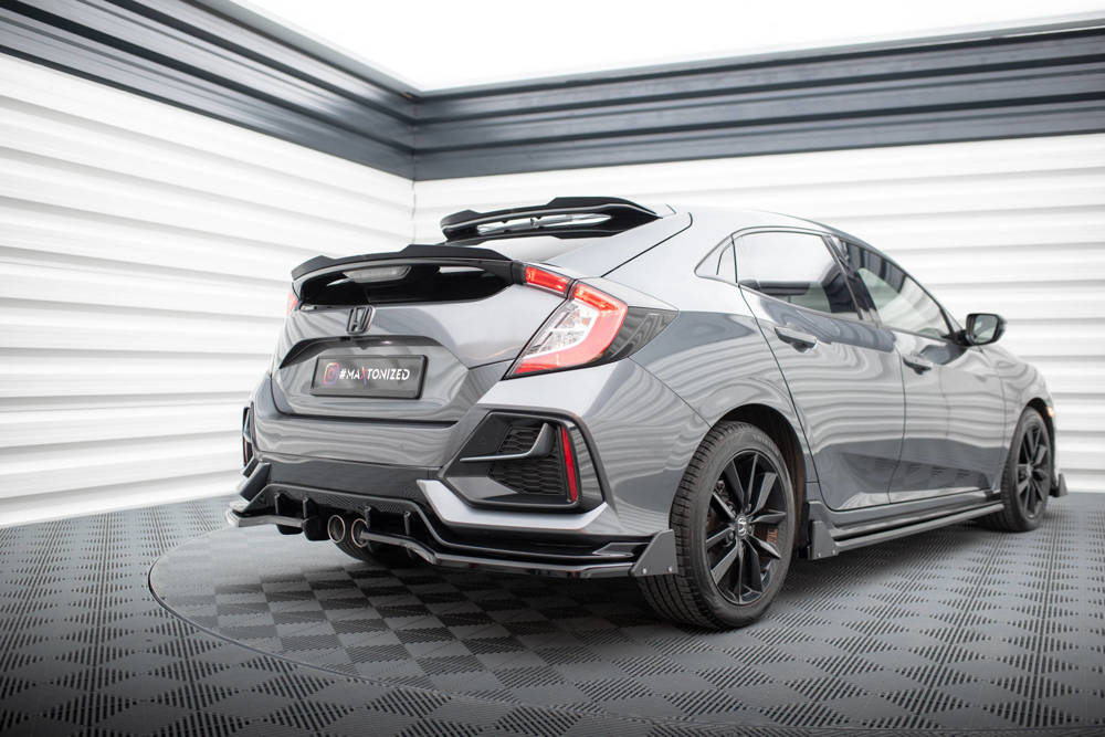 Diffuser met Canards Honda Civic Sport 2020 - 2023 Maxton Glans Zwart