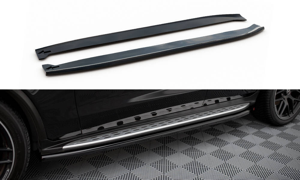 Zijskirts Mercedes AMG GLC 63 Maxton Glans Zwart