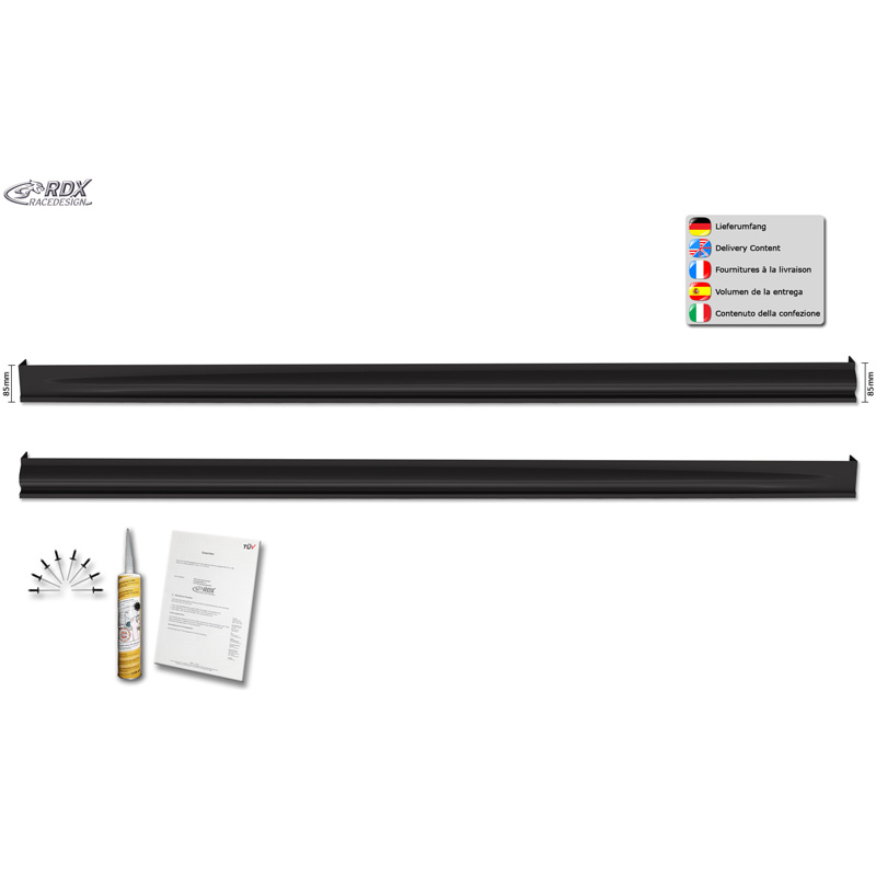 RDX Racedesign Sideskirts  Fiat Qubo & Fiorino (225) 2016-2024 'Edition' (ABS)