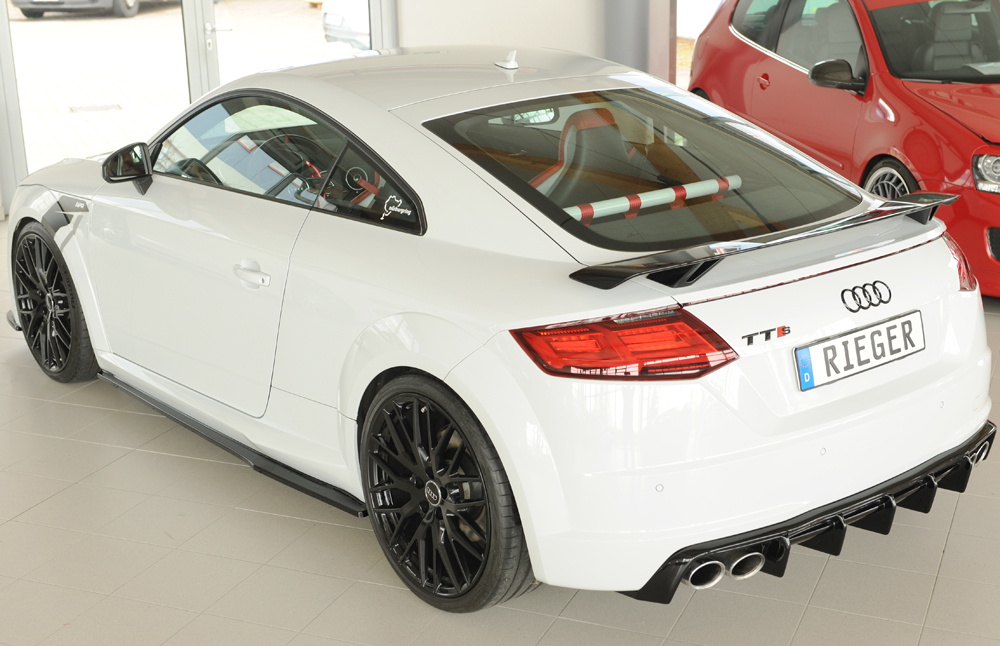 Zijskirts passend voor Audi TT S-Line / TTS Rieger Glans Zwart