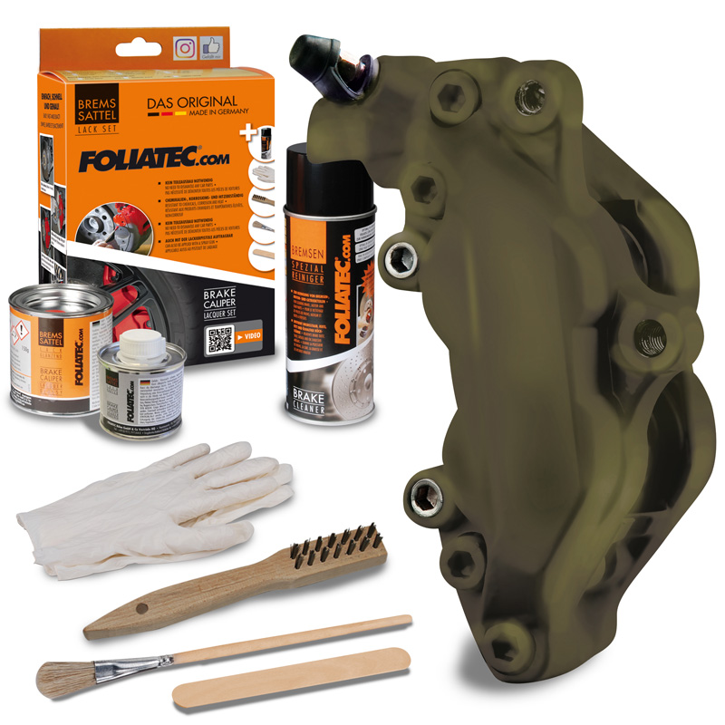 Foliatec Remklauwlakset - Combat mat-groen - 3 Componenten