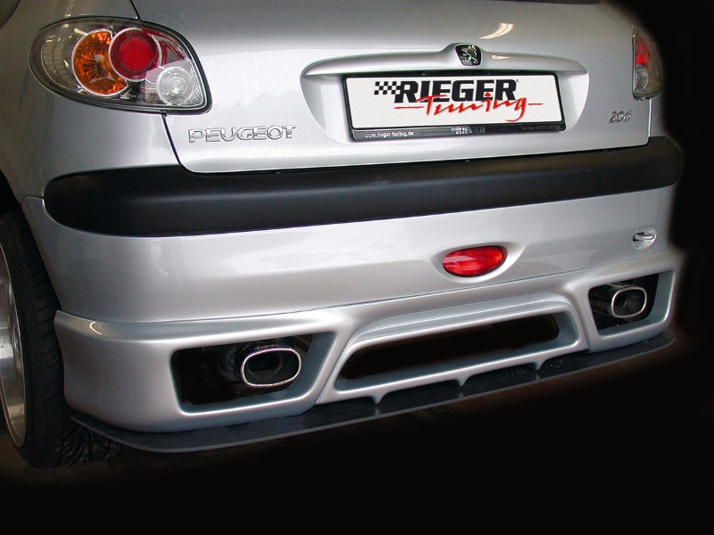 Achteraanzet Peugeot 206 grote achterbumper Rieger