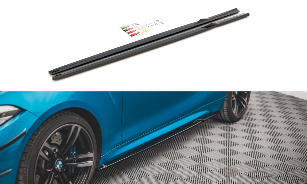 Zijskirts V.2 BMW M2 F87 Maxton Glans Zwart