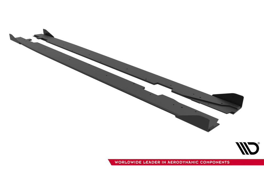 Street Pro Zijskirts + Flaps Audi A5 Sportback F5 Facelift Maxton Glanzend zwart