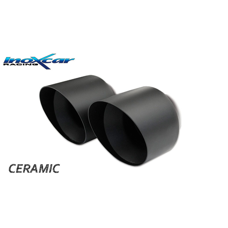 100% RVS Sportuitlaat  Volkswagen Scirocco 2.0 TFSI 200pk 2008- Ø 65 2x80mm Ceramic Black