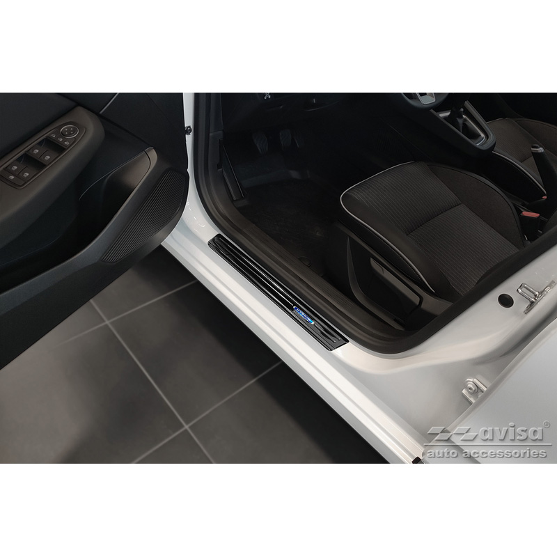 Zwart RVS Instaplijsten  Renault Clio V 2019- Incl. Facelift 'Hybrid' - 2-delig
