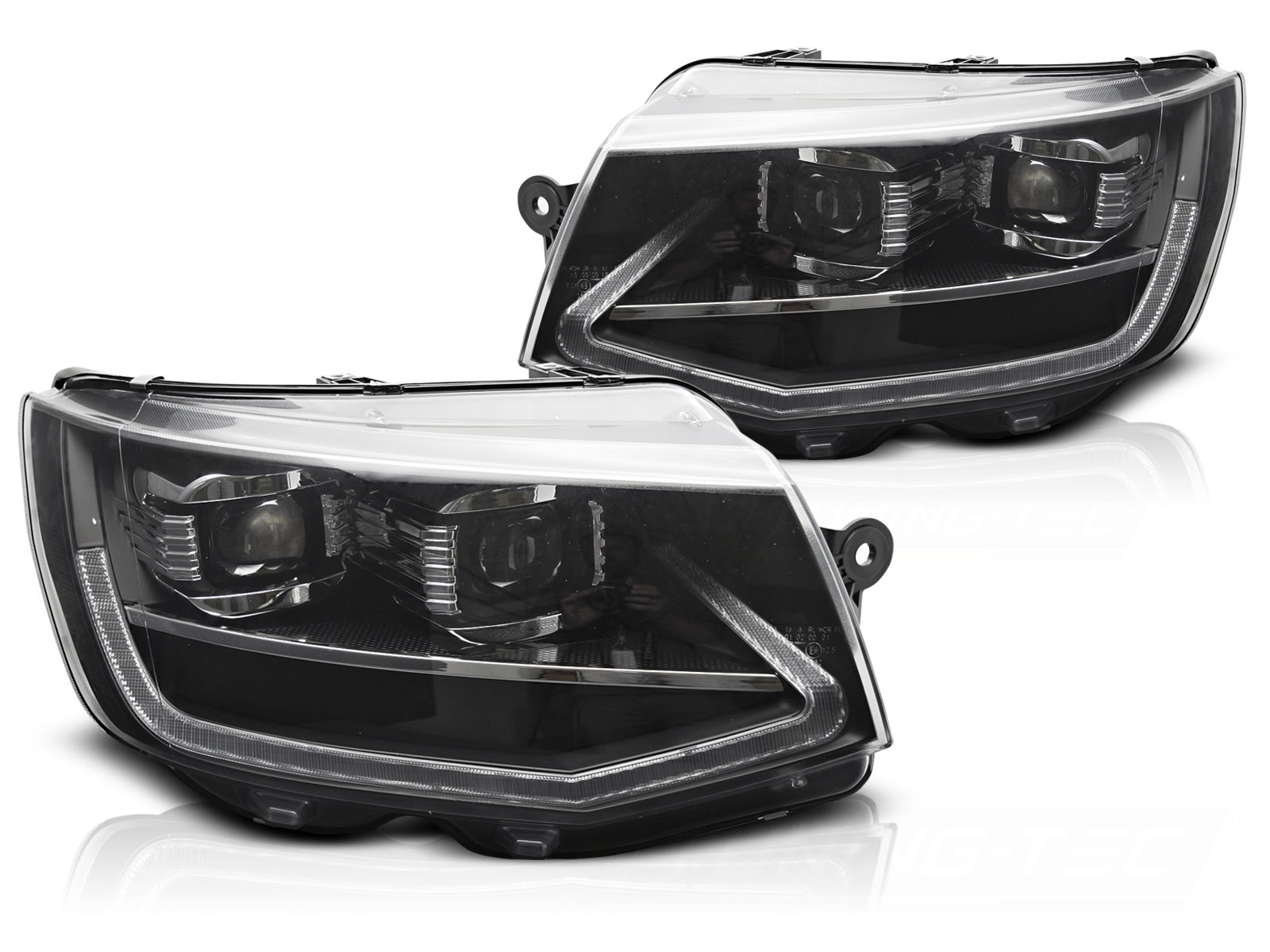 Koplampen VW T6 Multivan/Transporter FULL LED Dynamic Tube Black