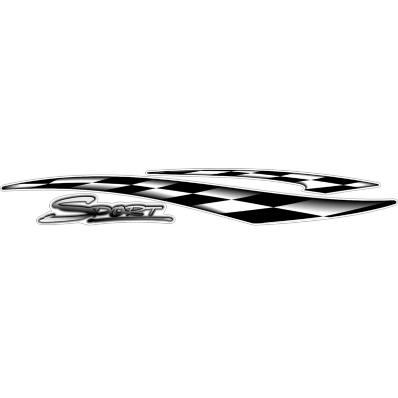 AutoTattoo Sticker Sport 3D Chrome - 32 x 4 cm, 19 x 2 cm, 11 x 2,5 cm