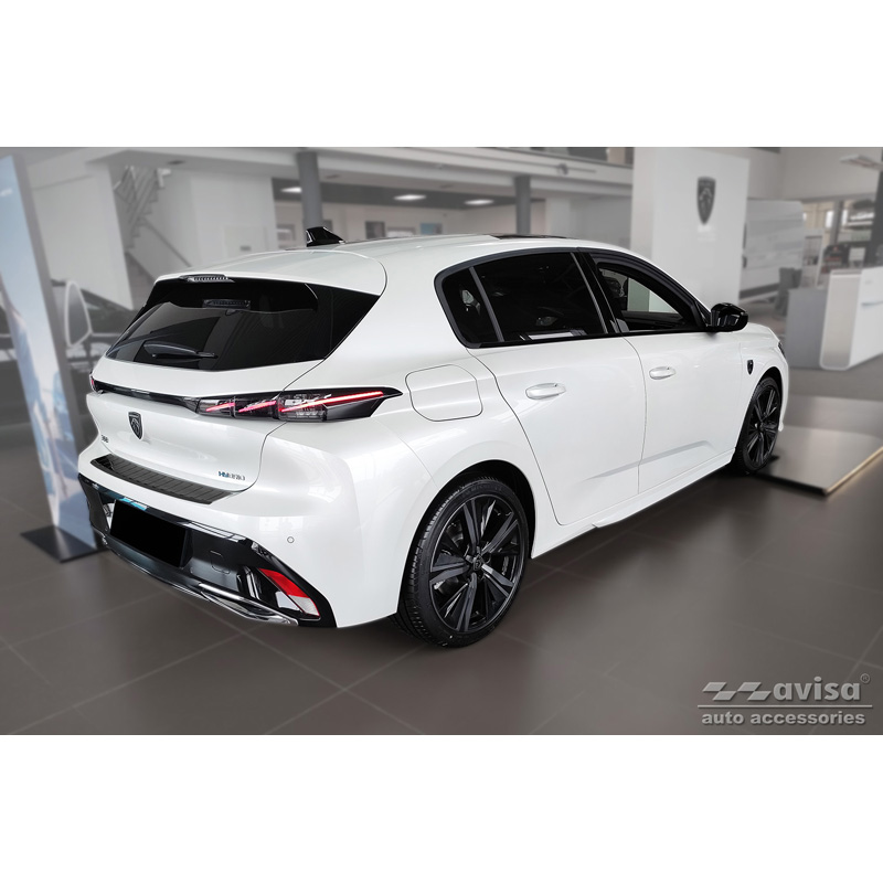 Zwart RVS Achterbumperprotector  Peugeot 308 III HB 2021- 'Ribs'