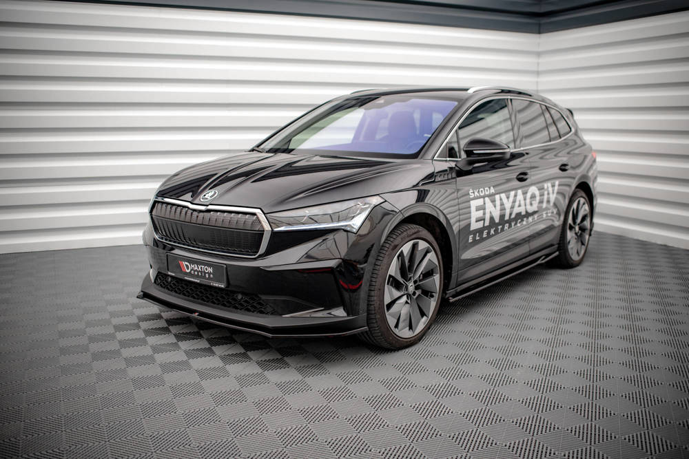 Voorspoiler V.1 Skoda Enyaq IV Maxton Glans Zwart