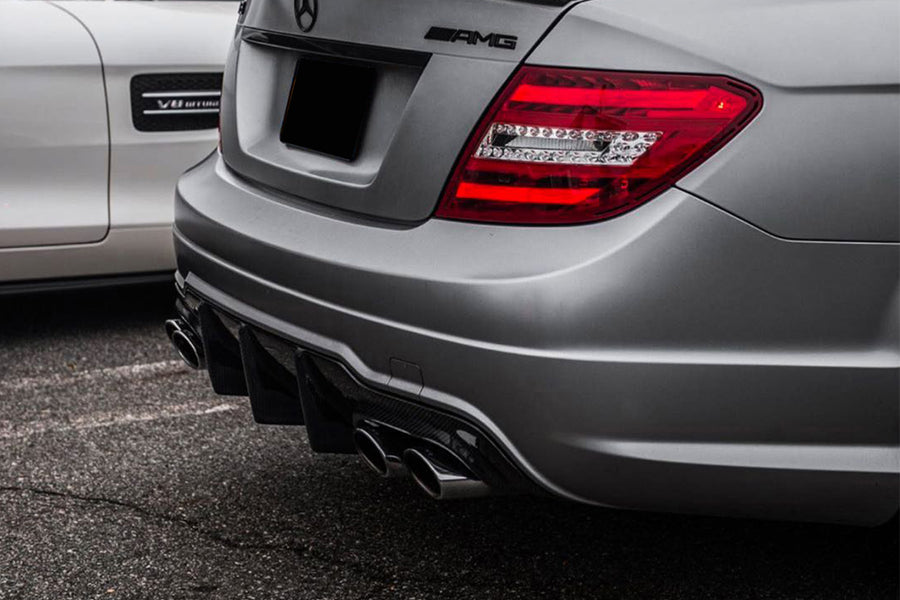 Mercedes Benz W204 C63 AMG RZ Style Carbon Fiber Diffuser 2012-2014