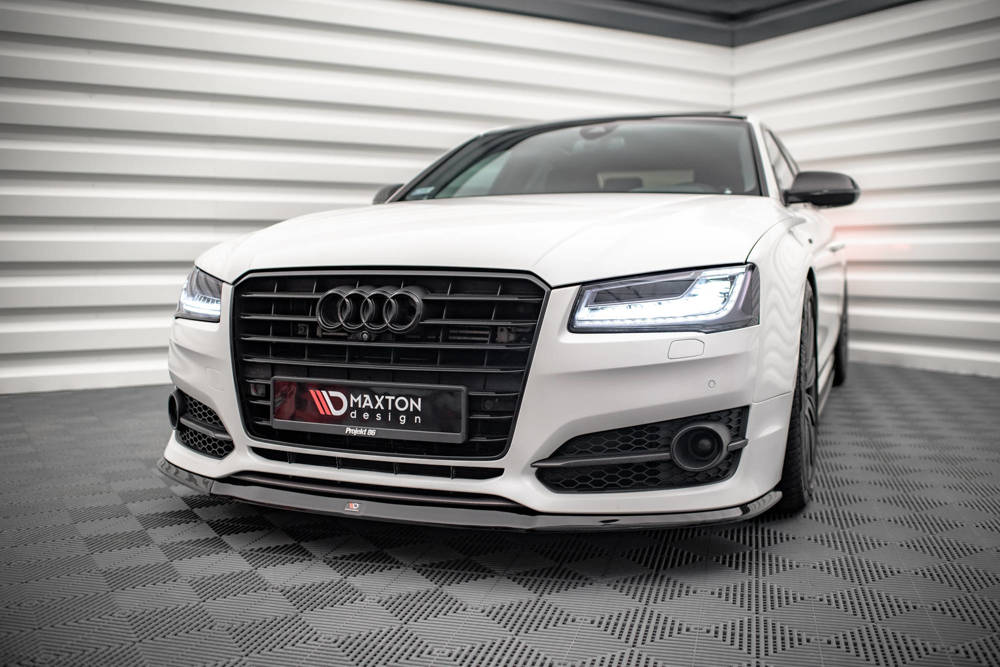 Voorspoiler Audi S8 D4 FL Maxton Glans Zwart