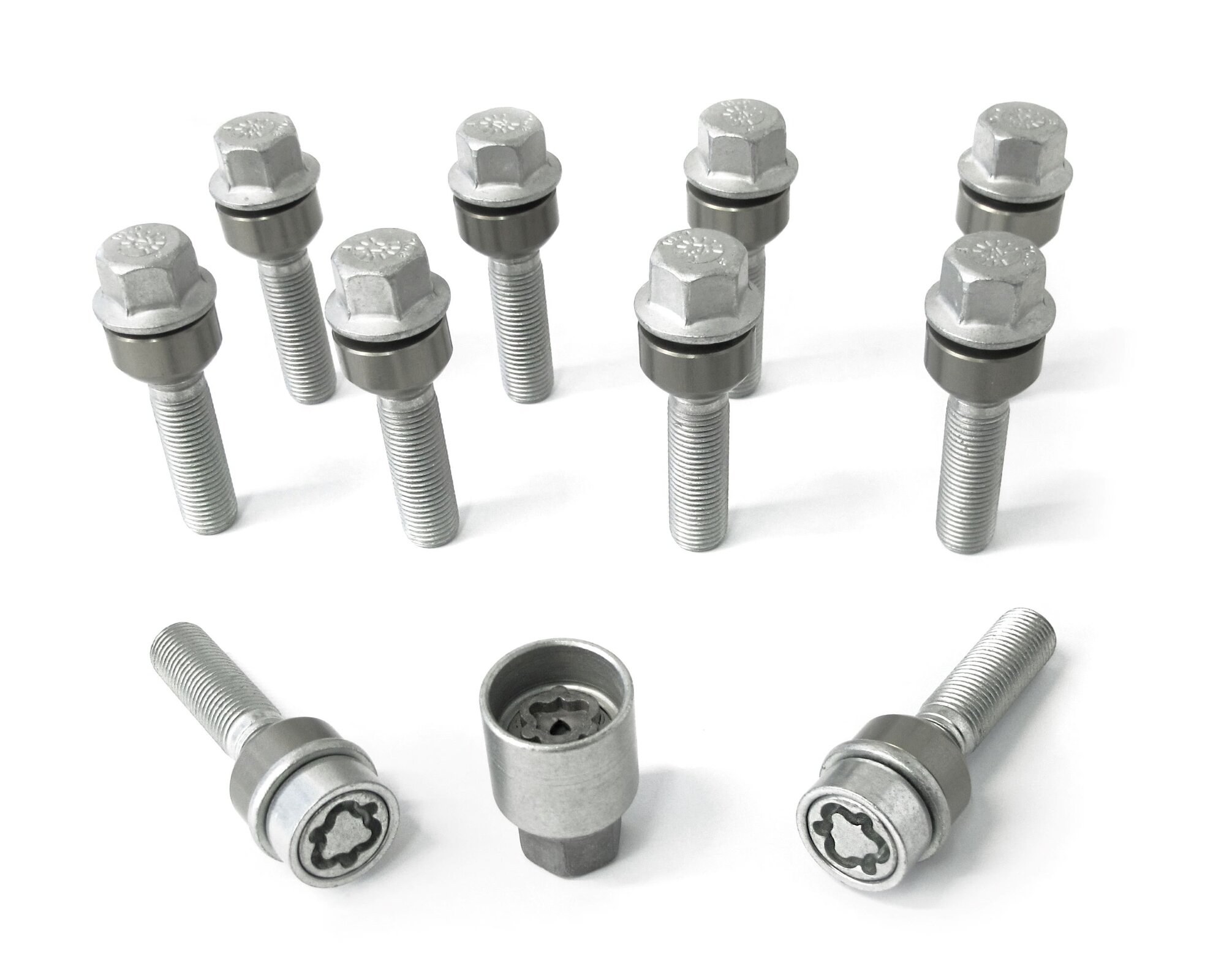 H&R Wielboutenset bolkonisch met beweegbare ring R14 M14x1.50 - Lengte 52mm - 10 stuks (Bv.  Porsche) - incl. wielsloten