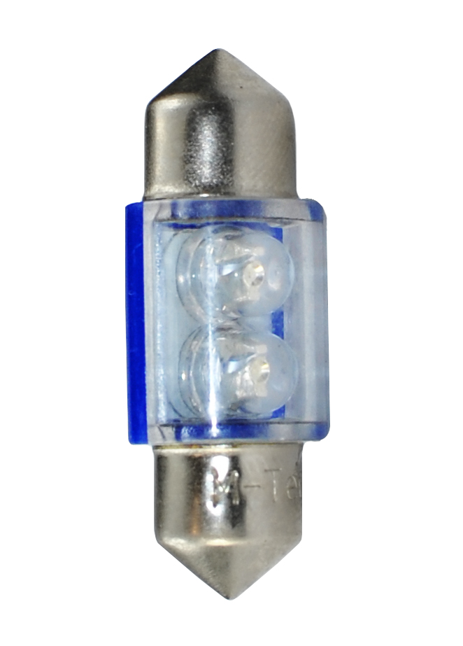 M-tech L025 31mm C5W/s8.5V 12v/24v 2x 5mm LED Blauw