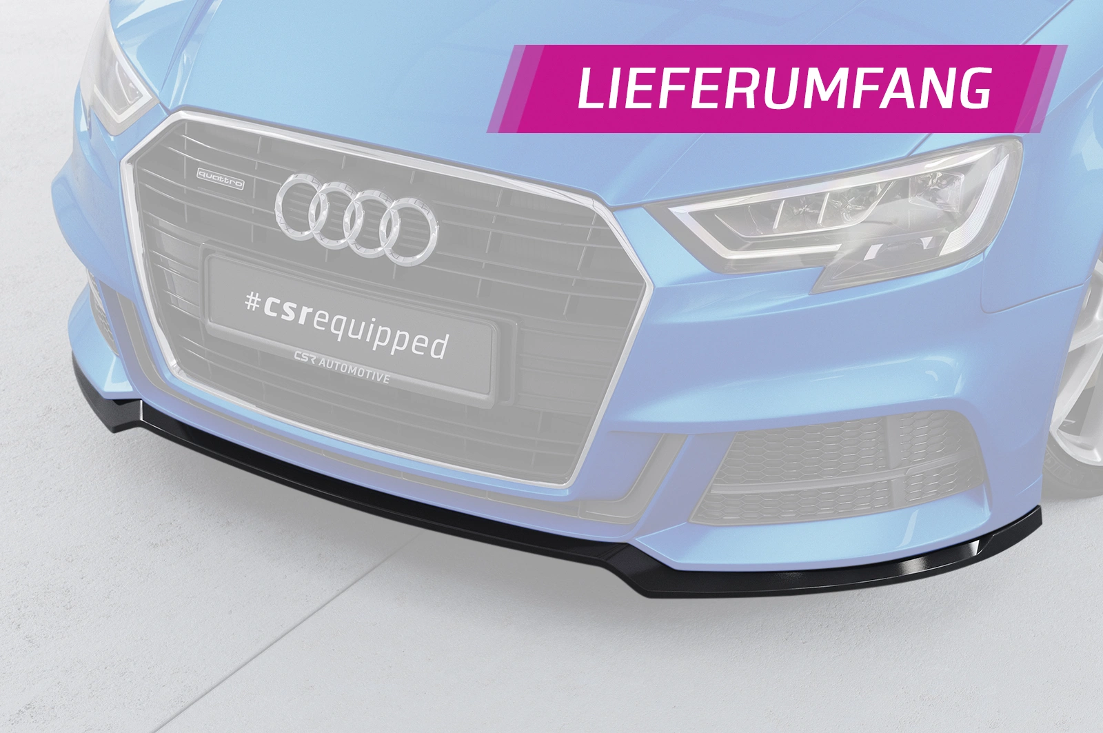 Voorspoiler Audi A3 S-Line / S3 8V 2016-2020 (Facelift) Glans Zwart – CSR