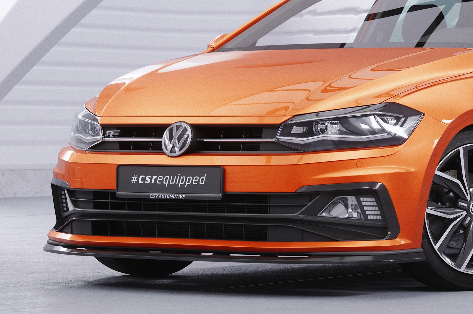 Voorspoiler VW Polo VI 2G (Typ AW) GTI / R-Line Glans Zwart – 12/2017–