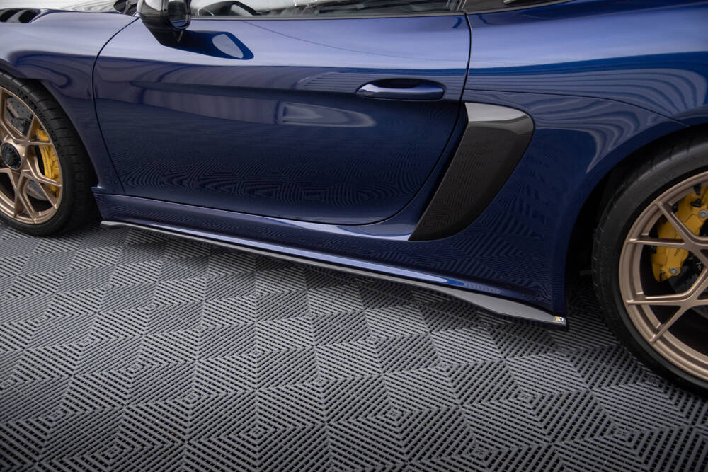 Zijskirts Porsche 718 Cayman GT4 RS Maxton Glans Zwart