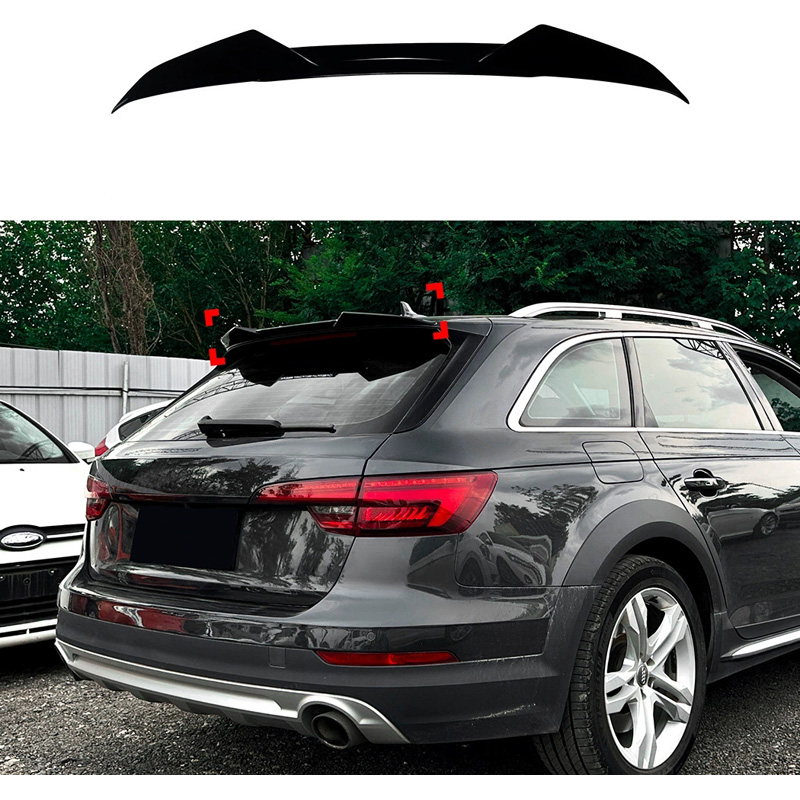 Dakspoiler (Spoiler Cap)  Audi A4 (B9) Avant 2015-2024 (ABS Glanzend zwart)