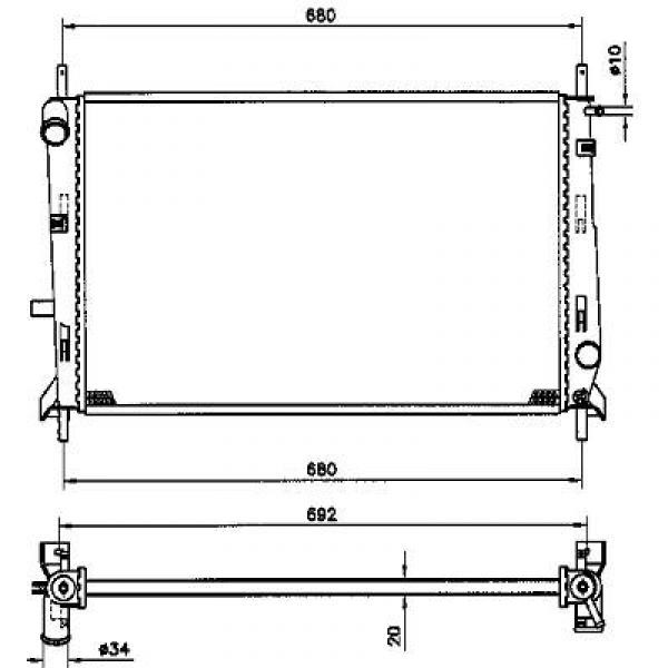 Radiator FORD MONDEO 93-00 620x407x20 1.6/2.0-16V +/-AC.