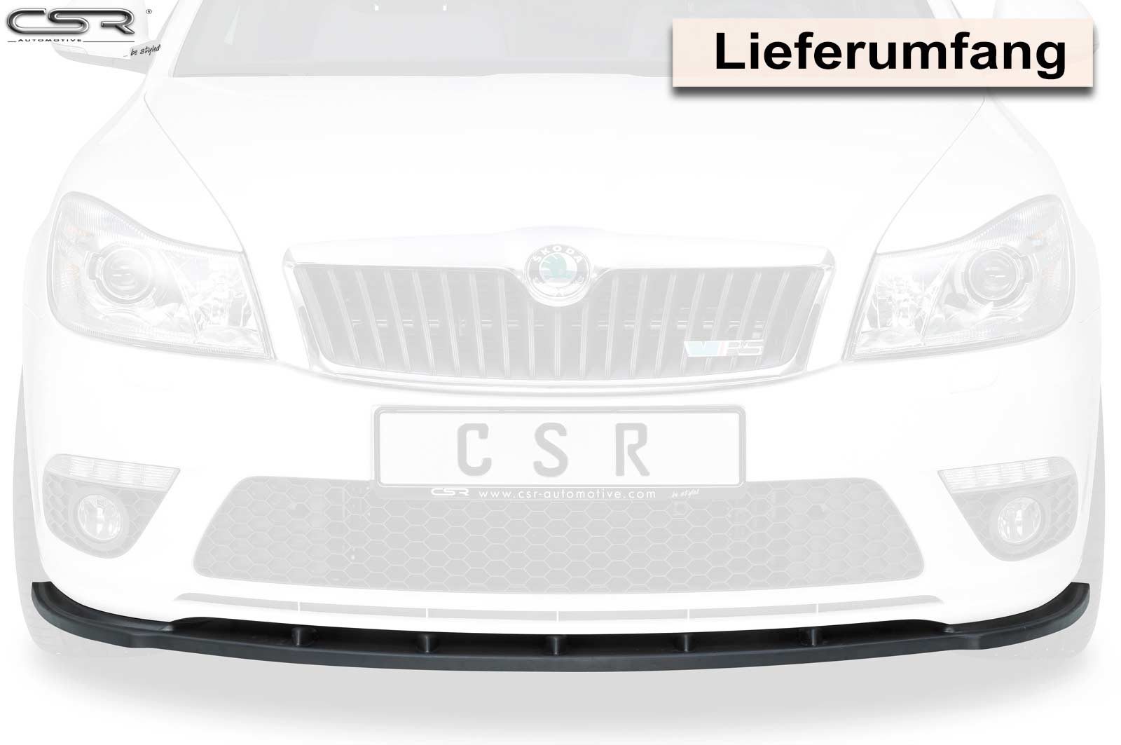 Voorspoiler Skoda Octavia II (1Z) RS Glans Zwart – 2009–2013