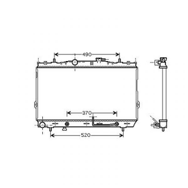 Radiator COUPE II 02-05 375x670 2.0I-16V +/-AC 102/105KW