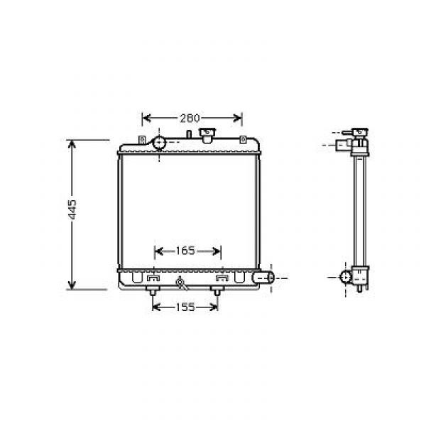 Radiator DEMIO 98->> 350x382x27 1.3+1.6 +/-AC
