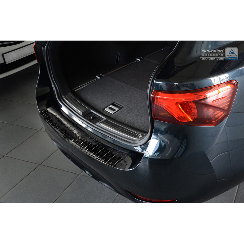 Zwart RVS Achterbumperprotector  Toyota Avensis III Facelift 2015- 'Ribs'