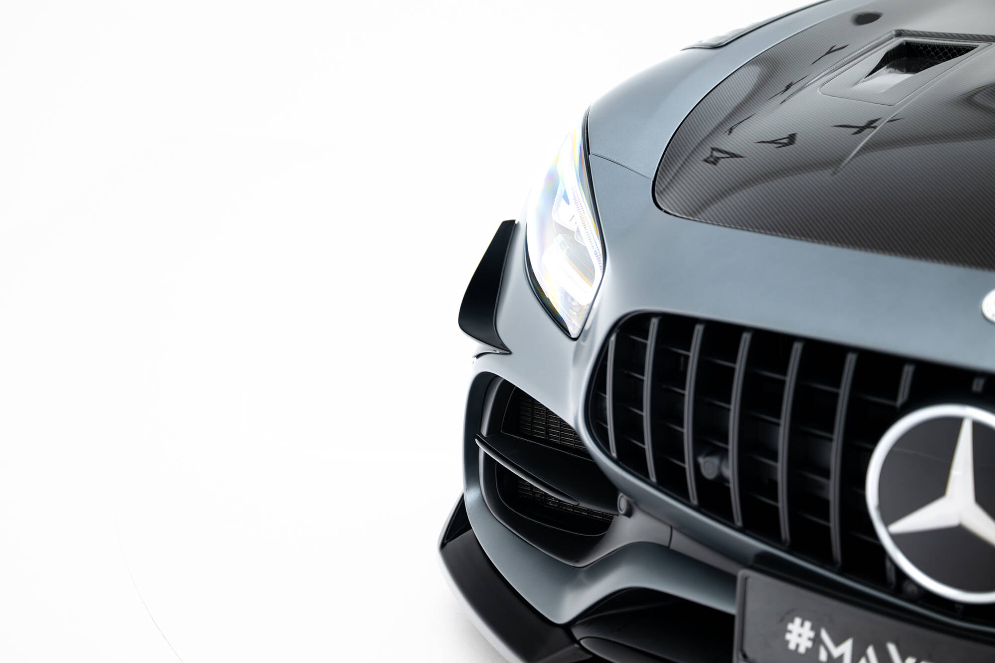 Voorbumper Spoilers Mercedes-AMG GT C C190 Facelift Maxton Glanzend zwart