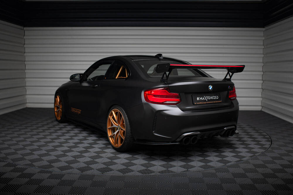 Carbon Spoiler Met Externe Brackets Uprights + Led BMW M2 F87