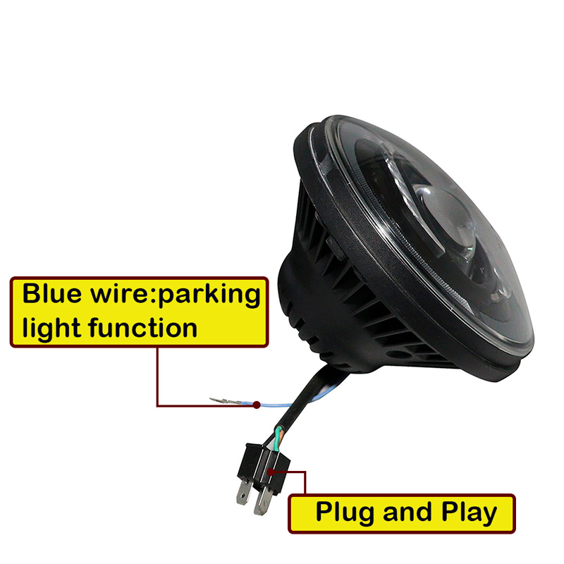 Set LED Koplampen -  Hummer/Jeep/Land Rover/Mazda/Volkswagen diverse modellen - Zwart