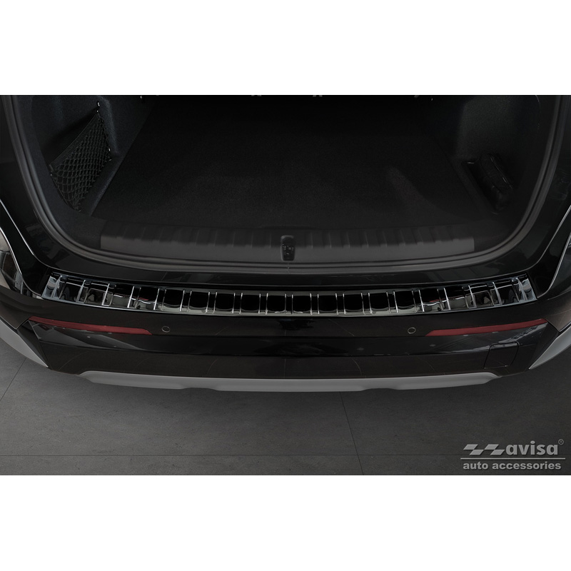 Zwart-Chroom RVS Achterbumperprotector  BMW X1 U11 / U11 xLine 2022- 'Ribs'