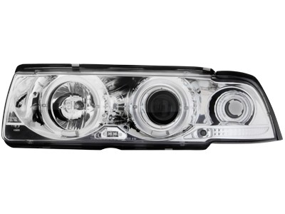 Faros BMW E36 limousine Angel Eyes cromo
