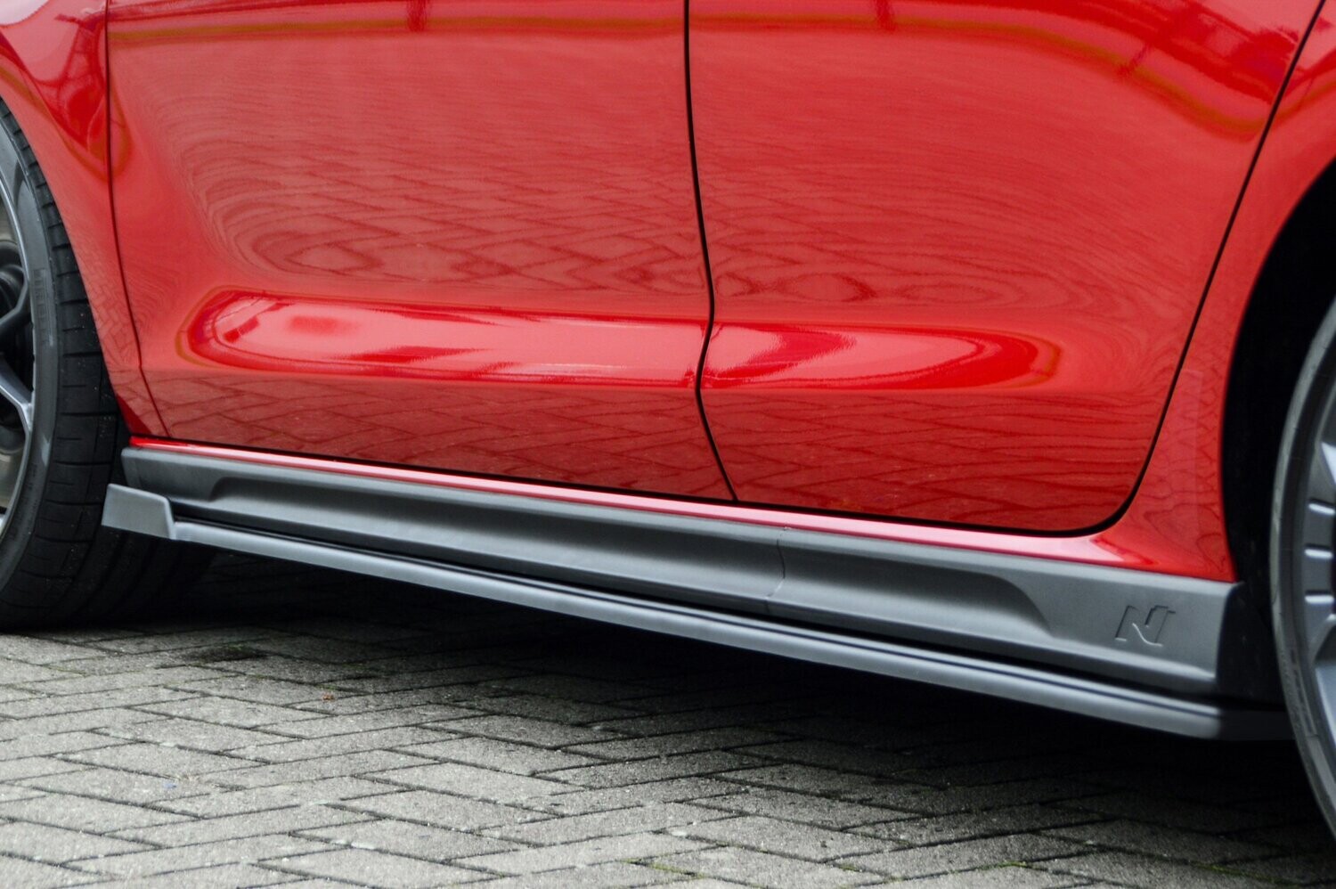 Zijskirts met vleugel voorzijde Hyundai I30N Facelift