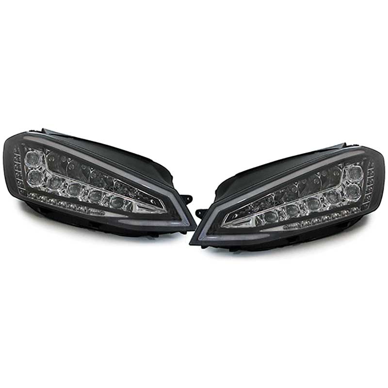 Set Koplampen Full-LED incl. DRL  Volkswagen Golf VII 2012-2017 - Zwart - incl. Stelmotor
